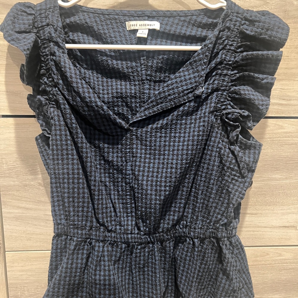 Blue Checkered Women's Blouse by Maeve